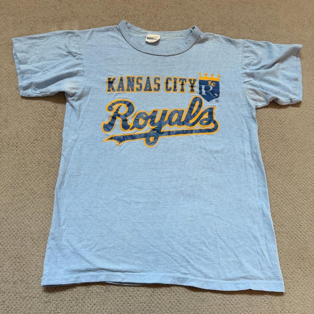 Vintage 1990s Kansas City Royals Eastport T-Shirt Light Blue Mens Medium USA